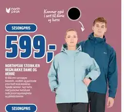 Coop Obs NORTHPEAK STEINKJER REGNJAKKE DAME OG HERRE, NOK 599 tilbud