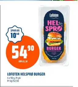 Coop Obs LOFOTEN HELSPRØ BURGER, NOK 54.9 tilbud