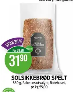Kiwi SOLSIKKEBRØD SPELT, NOK 31.9 tilbud