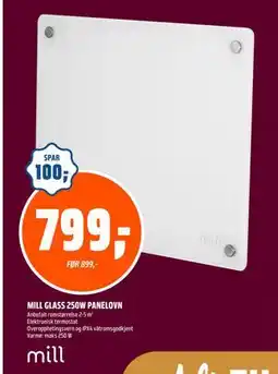 Coop Obs MILL GLASS 250W PANELOVN, NOK 799 tilbud