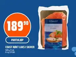 Coop Obs COAST RØKT LAKS I SKIVER, NOK 189.9 tilbud