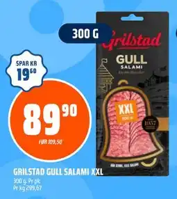 Coop Obs GRILSTAD GULL SALAMI XXL, NOK 89.9 tilbud