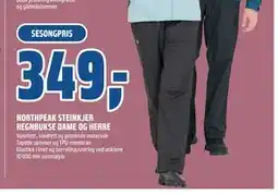 Coop Obs NORTHPEAK STEINKJER REGNBUKSE DAME OG HERRE, NOK 349 tilbud