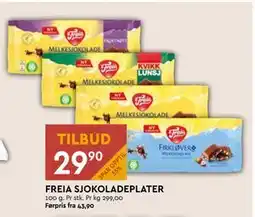 Coop Mega FREIA SJOKOLADEPLATER, NOK 29.9 tilbud