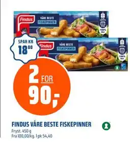 Coop Obs FINDUS VÅRE BESTE FISKEPINNER, NOK 90 tilbud