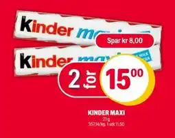 Coop Extra KINDER MAXI, NOK 15 tilbud