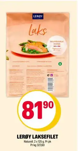 Coop Extra LERØY LAKSEFILET, NOK 81.9 tilbud