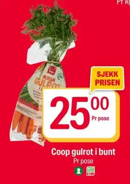 Coop Extra Coop gulrot i bunt, NOK 25 tilbud