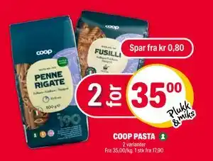 Coop Extra COOP PASTA, NOK 35 tilbud