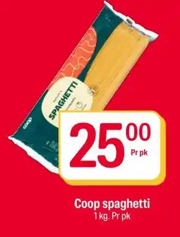 Coop Extra Coop spaghetti, NOK 25 tilbud