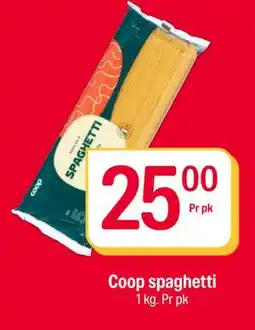Coop Extra Coop spaghetti, NOK 25 tilbud