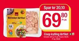 Coop Extra Coop kylling lårfilet, NOK 69.8 tilbud