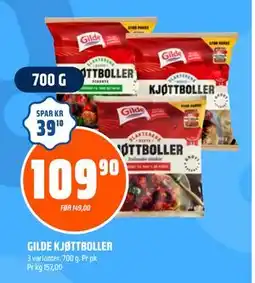 Coop Obs GILDE KJØTTBOLLER, NOK 109.9 tilbud