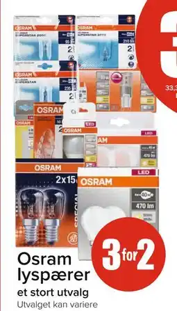 Spar Osram lyspærer tilbud