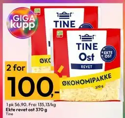 Gigaboks Ekte revet ost 370 g, NOK 100 tilbud
