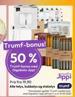 Gigaboks Alle telys, kubbelys og stakelys tilbud