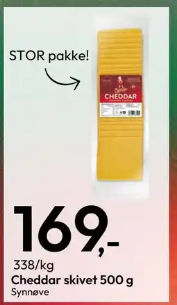 Gigaboks Cheddar skivet 500 g, NOK 169 tilbud