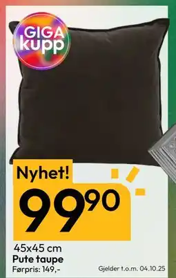Gigaboks Pute taupe, NOK 99.9 tilbud