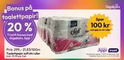 Gigaboks Toalettpapir soft 64 ruller, NOK 299 tilbud