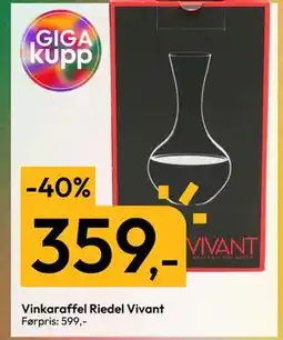 Gigaboks Vinkaraffel Riedel Vivant, NOK 359 tilbud