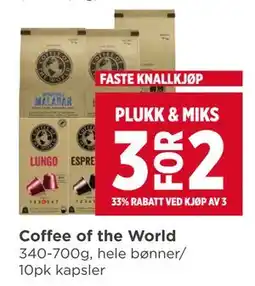 Meny Coffee of the World tilbud