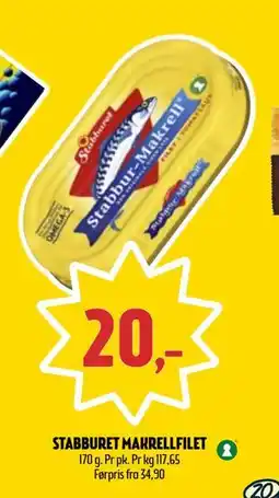 Coop Prix STABBURET MAKRELLFILET, NOK 20 tilbud