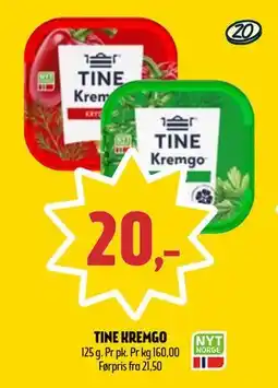Coop Prix TINE KREMGO, NOK 20 tilbud
