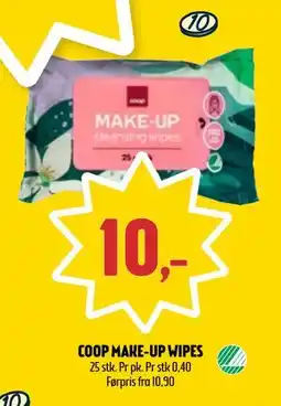 Coop Prix COOP MAKE-UP WIPES, NOK 10 tilbud