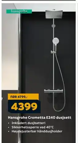 Megaflis Hansgrohe Crometta E240 dusjsett, NOK 4399 tilbud