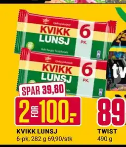Europris KVIKK LUNSJ, NOK 100 tilbud
