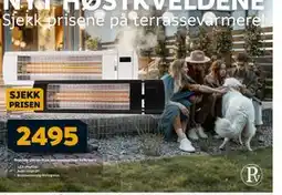 Megaflis Provida Ultron Plus terrassevarmer hvit/sort, NOK 2495 tilbud