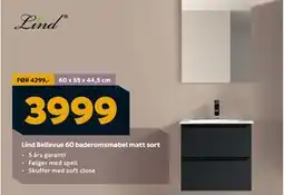 Megaflis Lind Bellevue 60 baderomsmøbel matt sort, NOK 3999 tilbud