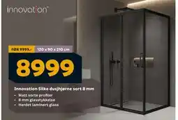 Megaflis Innovation Silke dusjhjørne sort 8 mm, NOK 8999 tilbud