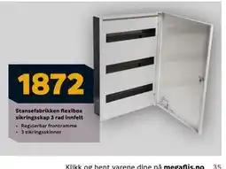 Megaflis Stansefabrikken flexibox sikringsskap 3 rad innfelt, NOK 1872 tilbud