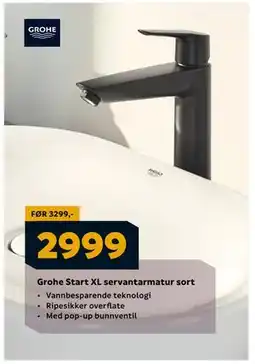 Megaflis Grohe Start XL servantarmatur sort, NOK 2999 tilbud