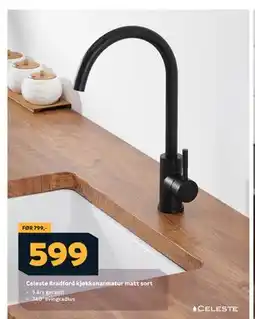 Megaflis Celeste Bradford kjøkkenarmatur matt sort, NOK 599 tilbud