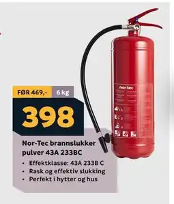 Megaflis Nor-Tec brannslukker pulver 43A 233BC, NOK 398 tilbud