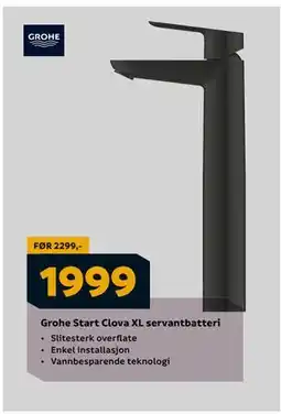Megaflis Grohe Start Clova XL servantbatteri, NOK 1999 tilbud