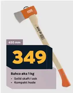 Megaflis Bahco øks 1 kg, NOK 349 tilbud