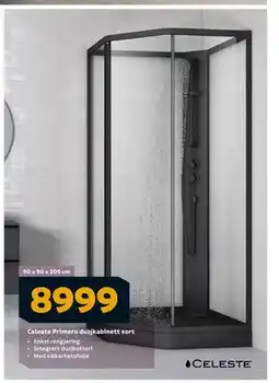Megaflis Celeste Primero dusjkabinett sort, NOK 8999 tilbud