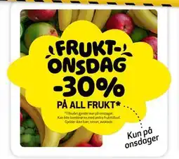 Bunnpris 30% PÅ ALL FRUKT tilbud