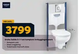 Megaflis Grohe Solido 5-i-1 set komplett innbyggingstoalett, NOK 3799 tilbud