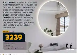 Megaflis Trend Moon lysspeil, NOK 3239 tilbud
