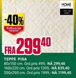 Europris TEPPE PISA tilbud