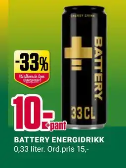 Europris BATTERY ENERGIDRIKK, NOK 10 tilbud