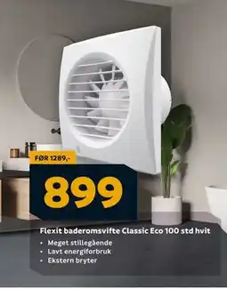 Megaflis Flexit baderomsvifte Classic Eco 100 std hvit, NOK 899 tilbud