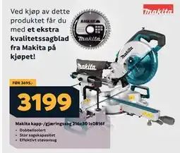 Megaflis Makita kapp-/gjæringssag 216x30 ls0816f, NOK 3199 tilbud