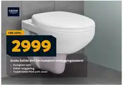 Megaflis Grohe Solido 4in1 Set komplett innbyggingstoalett, NOK 2999 tilbud
