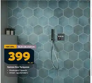 Megaflis Samoa Hex Turquesa, NOK 399 tilbud