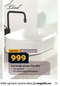 Megaflis Lind Design servant Thin 1500, NOK 999 tilbud